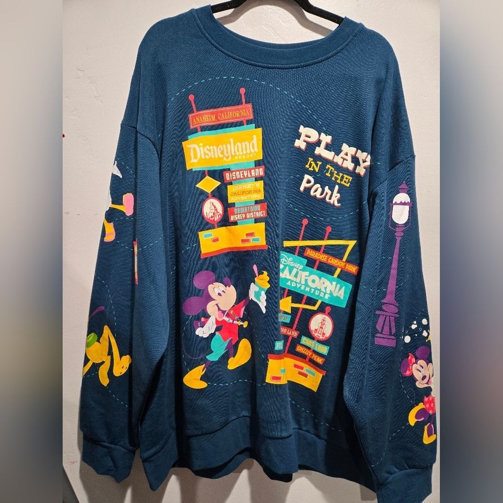 Disney Mickey & Friends Play In The Park Crew Neck Pullover Sweatshirt Sz 3xl‎ - Picture 2 of 4